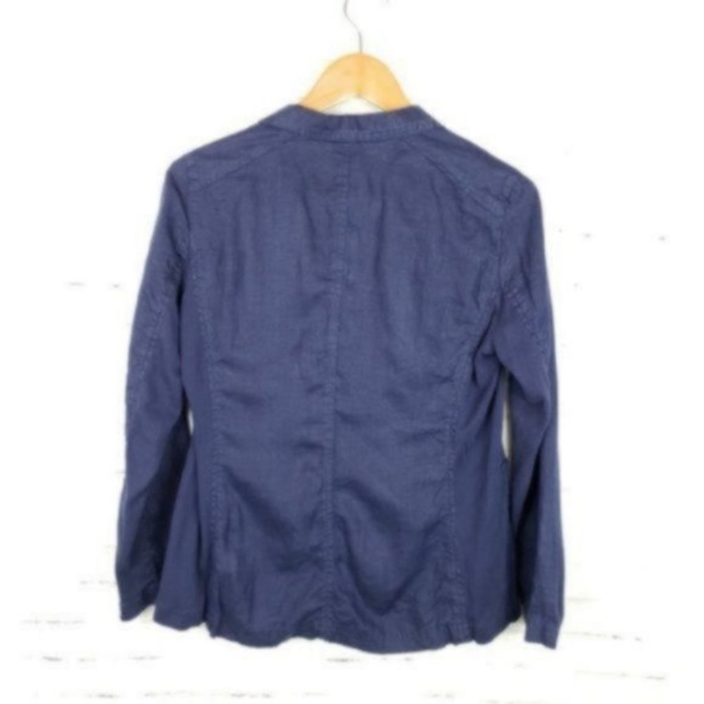 Eileen Fisher Navy Linen Cardigan Jacket - Picture 2 of 5